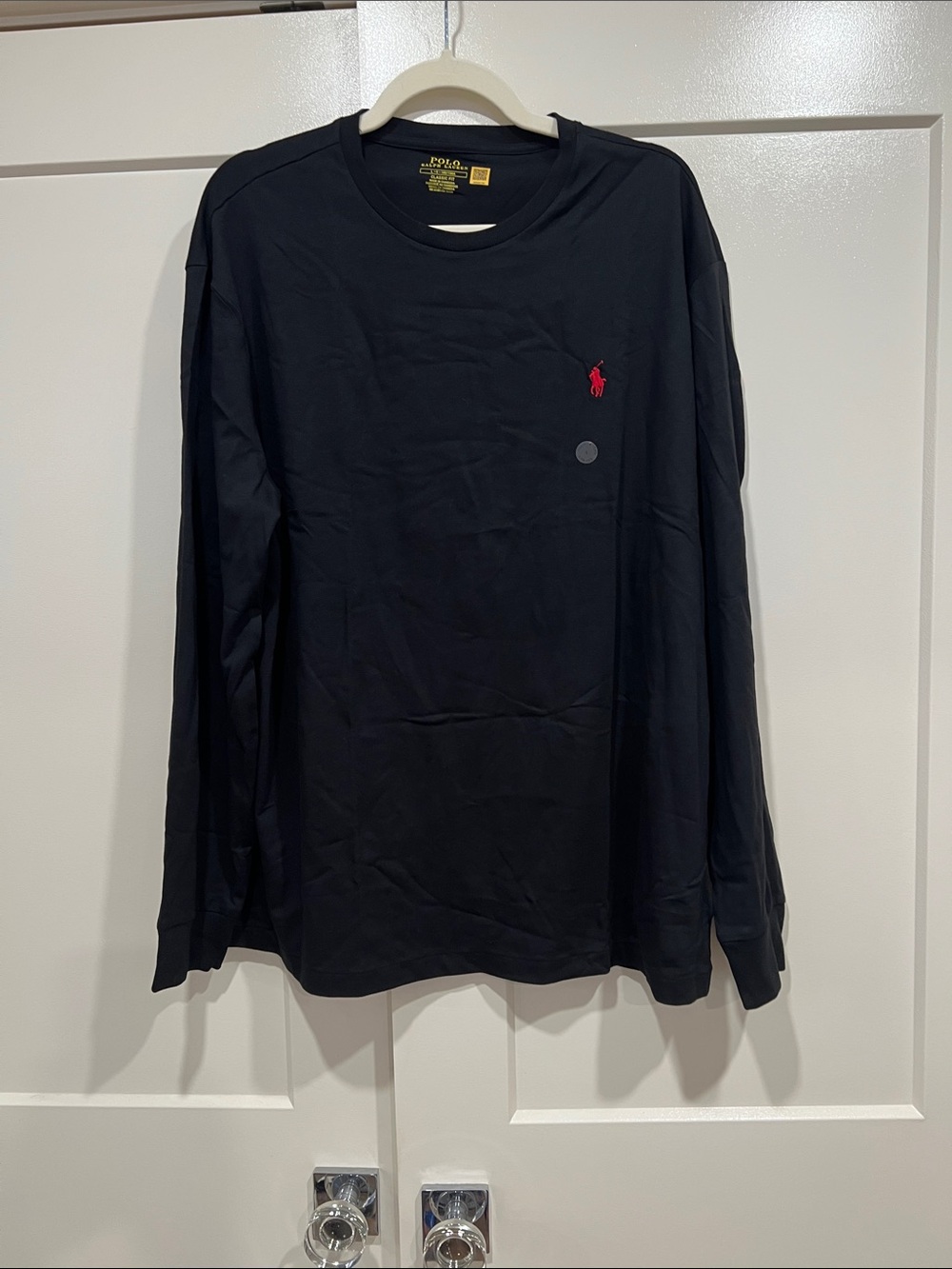 Polo by Ralph Lauren Black Long-Sleeve Crew Neck with Red Pony NWT